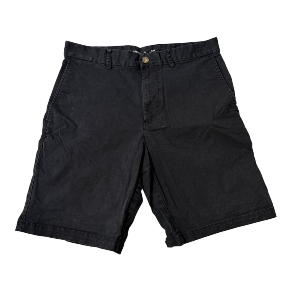 Old Navy Built In Flex Chino Shorts Mens 32 Black Slim Fit Stretch Casual